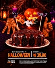 Bolo de Chocolate Caseirinho Terror Halloween - 6 fatias